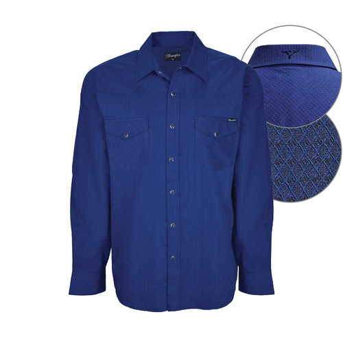 X7W1111128 Mens Kynan L/S Shirt [Size:  S Colour: Deep Blue]