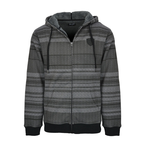 X7W1774213 Mens Joel Zip Up Hoodie [Size:  S Colour: Black/Grey]
