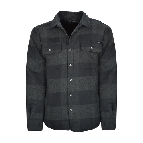 X7W1777146 Mens Harry Button Up Shirt Jacket [Size:  S Colour: Black]