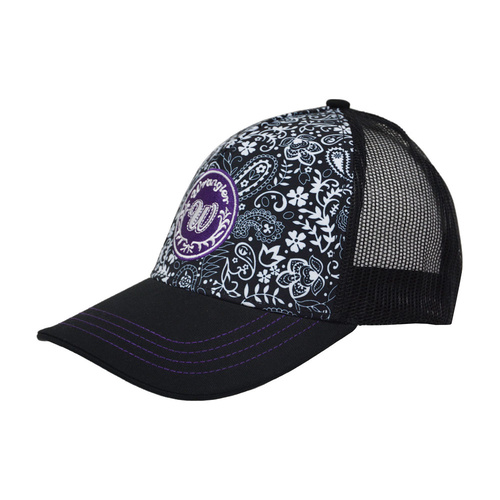 X7W2928CAP Womens Kerry Trucker Cap [Size: All Colour: Black Multi]