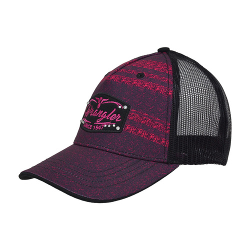 X7W2929CAP Womens Andy Trucker Cap [Size: All Colour: Black/Hot Pink]